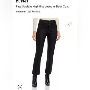 DL1961 Patti Straight High Rise Jeans in Black Coat
